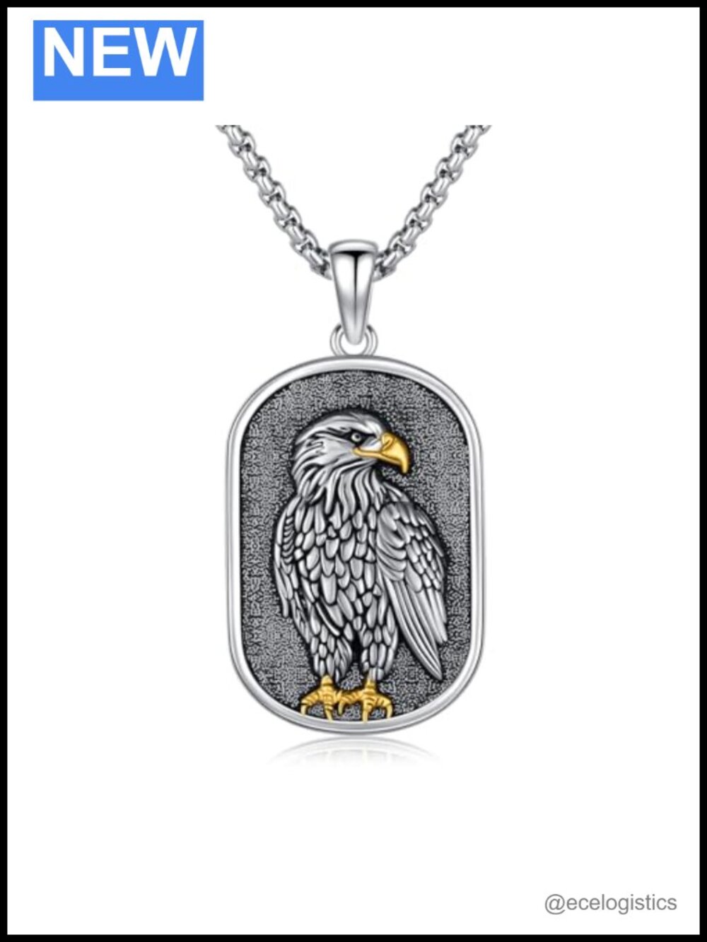 Sterling Silver Eagle Pendant Necklace 925 Silver Unisex